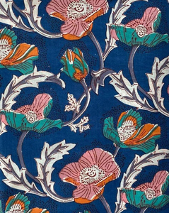 Blue Floral Hand Block Printed Cotton <b>Fabric</b> Indian Dress Material <b>Fabric</b> for Kurti Sewing Wholesale - Product Image 3