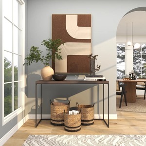 ชุดตะกร้าเก็บของสานจากหญ้าทะเล 2 สี 3 ใบ พร้อมหูหิ้ว ตะกร้าเก็บของทำมือ ขายส่ง เป็นมิตรกับสิ่งแวดล้อม ผลิตในเวียดนาม - Product Image 5