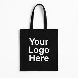 Canvas Tote Bag Medium Black Hand Length Handle Shopping Bag Daily Use - Product Image 3