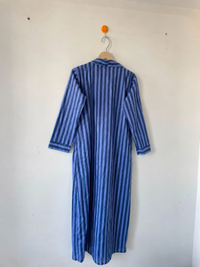 Vestido maxi a rayas con cuello en V y manga murciélago para mujer, corte holgado en A, cintura imperio, transpirable, informal, para verano - Product Image 4