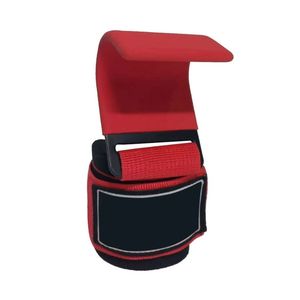 Red High-Density SBR Neoprene Non-Slip Adjustable Weightlifting Hooks Solid Steel <b>Plate</b> Grip Straps Powerlifting Hook Fitness - Product Image 4