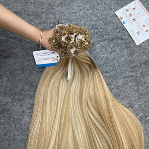 Extensiones de cabello humano vietnamita con punta plana, color piano, a precio económico, con queratina, sedosas, suaves, sin desprendimiento ni enredos. - Product Image 5