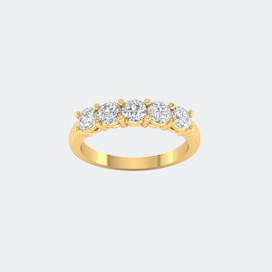 1.00CTW Round Cut Prong Set Five-Stone Band <b>Ring</b> - Product Image 4