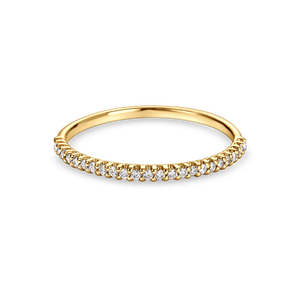 แหวนเพชรทรงกลมแบบครึ่งวง แหวนแต่งงานเพชรเพาะเลี้ยงในห้องปฏิบัติการ ทำจากทองคำ 18K สีเหลือง ขาว ชมพู และแพลตตินัม - Product Image 1