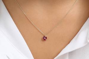 จี้ทับทิมแท้ สร้อยคอพลอยประจำเดือนกรกฎาคม เงินแท้ 925 ชุบทอง 14K รับรองคุณภาพ เหมาะสำหรับเป็นของขวัญเครื่องประดับชั้นดีสำหรับการหมั้น - Product Image 3