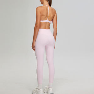 Ensemble de soutien-gorge de sport et leggings à carreaux respirants, nouvelle mode, avec taille élastique, logo personnalisé pour femmes - Product Image 2