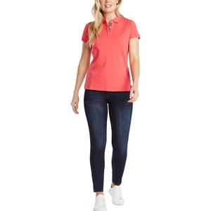 Tenue prête pour l'été, tissu respirant, design à manches courtes, adapté à la vie quotidienne et aux occasions décontractées, chemises polo pour femmes. - Product Image 4
