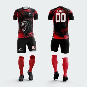 Maillot de football à manches courtes style lion, 100 % polyester respirant, design personnalisé de qualité supérieure, impression par transfert thermique - Product Image 2