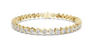 Brilliant Radiant Cut Diamond 18k <b>Solid</b> Gold Plated Rhodium Inline Tennis <b>Bracelet</b> Hip Hop Style - Product Image 4