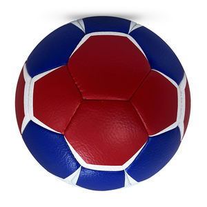 Ballon de football rouge bleu blanc en cuir durable, écologique, confortable, pour entraînement sportif en extérieur, taille 3 - Product Image 1