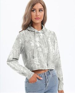 Sudadera Corta para Mujer, Color Sólido, Estilo Casual con Capucha, para Marcas de Boutique (OEM) - Product Image 1