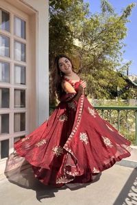 Indian Stunning Fendyy Silk with Thread with Sequence Anarkali Suit for Wedding Occasion and Festive Party for Women Fancy Wear - Product Image 2
