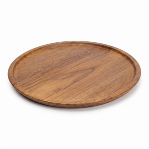Plato Redondo de Madera de Teca Premium, Apto para Alimentos, Ecológico, Tallado, Vajilla Artesanal Balinesa, Utensilio de Cocina - Product Image 1
