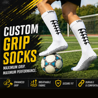 Chaussettes de football personnalisées à forte valeur ajoutée Chaussettes à prise en main d'usine Chaussettes antidérapantes