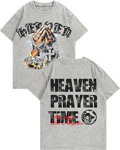 T-shirts amples à manches longues pour hommes, effet délavé, vintage, 100% coton, poids lourd, coupe ample, style hip-hop - Product Image 3