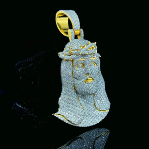 Colgante Personalizado con Diamante Cultivado en Laboratorio VVS, Diseño Jesus Piece, Plata de Ley 925, Chapado en Oro, Estilo Rapper, Joyería Fina, Certificado IGI - Product Image 5