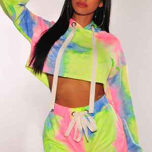 New Custom Front Logo Breathable Lightweight <b>Tie</b> Dye Soft Fabric Casual Fit Relaxed Stylish Women Summer <b>Set</b> - Product Image 5