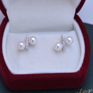 S925 <b>Silver</b> Freshwater 4-5mm Strong Light <b>Pearl</b> Stud <b>Earrings</b> for Women Female Ins Niche Temperament <b>Earrings</b> - Product Image 2