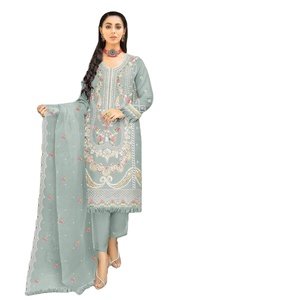 Pakistani Shalwar Kameez Women's 3-Piece Anarkali Salwar Kameez Suits (Long Short) Ethnic Fancy Daily/Party Wear Unstitched - Product Image 1