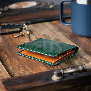 100% Genuine Leather Male With <b>Zip</b> Pocket Customized Logo Men <b>Wallet</b> Custom Made Leather Accessories - Product Image 5