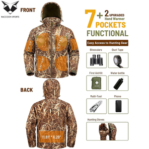 Chaquetas de Caza Premium Resistentes al Viento, Estampadas, en Poliéster/Nailon, con Patrón de Hierba Personalizado, Resistentes al Agua - Product Image 4