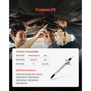 Servosterzo idraulico completo con cinghia dentata e protezione antipolvere per Honda Accord 2.4L (2003-2007) - Compatibile con ingranaggi sterzo - Product Image 2