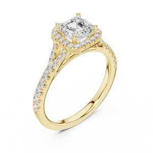 Anillo de Diamantes Cultivados en Laboratorio con Corte Asscher en Oro Sólido de 14K, Certificado GRA, Anillo de Lujo con Diamantes Pavé Laterales a un Precio Razonable - Product Image 4