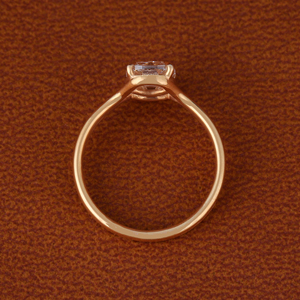Old Mine Cushion Cut Lab Grown Diamond Engagement Ring 14k <b>Solid</b> Gold Double Shank Solitaire Wedding Band IGI Certified - Product Image 5