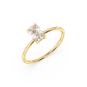 Bagues de fiançailles et de mariage REYES Fine Jewelry Luxury en or massif 14 carats avec diamant de laboratoire taille coussin 1 carat pour femmes. - Product Image 1