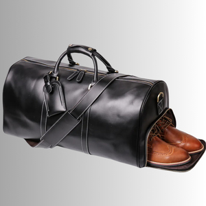 Sac de voyage vintage en cuir véritable, grande capacité, sac de week-end, sac de voyage unisexe, sac en cuir de vachette durable pour homme - Product Image 5