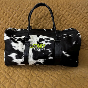 Genuine Leather Duffle Bag with Multiple Pockets Spacious <b>Travel</b> Weekend Bag Durable Gym & Sports <b>Holdall</b> Luggage Bag - Product Image 5
