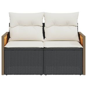 Canapé de jardin modulaire 2 places en rotin PE noir style Modera - Product Image 4