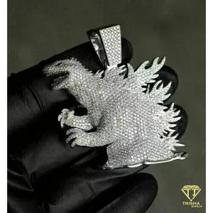 Collier de luxe Hip Hop avec cristaux en argent 925 et sertissage de diamants Moissanite - Product Image 3