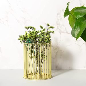 <b>Pen</b> Holder Cup for Desk Gold Makeup Brush Holder Pencil Stand Home Office Organizer Round Mesh Stationery Storage Container - Product Image 4