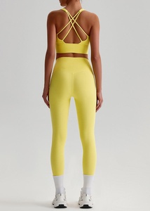 Nuevo Conjunto de Yoga para Mujer de Primera Calidad, Sólido, Transpirable, Ecológico, de Secado Rápido, Ligero, de Spandex/Nailon, 2 Piezas - Product Image 4