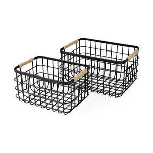Cesta de Almacenamiento de Metal con Cuerda Negra Intensa, Organizador Resistente para el Hogar - Product Image 5