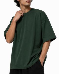 T-shirt décontracté pour homme, coupe ample, manches classiques, col rond, 100 % coton, tissu tricoté, anti-plis, respirant, longueur longue, personnalisable - Product Image 3