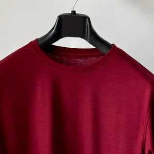 T-shirt personnalisé de haute qualité en polyester/coton tricoté 360g, prix fabricant, logo personnalisé imprimé, couleur unie, col en V, manches courtes, unisexe - Product Image 5