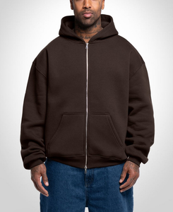 Sudadera con Capucha Oversize Casual de Algodón Premium 100% de 380 GSM con Cremallera Completa, Diseño Liso, Antiarrugas, Ecológica, Venta al por Mayor OEM para Invierno - Product Image 5