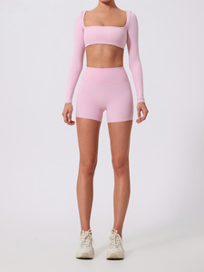 Conjunto Deportivo de Yoga sin Costuras para Mujer, Cintura Alta, Transpirable, Elástico, Estilo Cupido, Leggings para Entrenamiento - Product Image 3