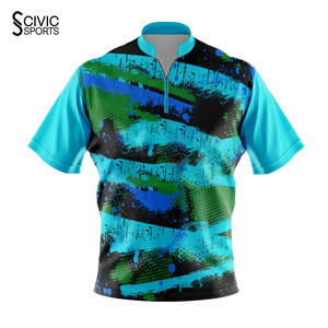 Zipper Jerseys Sublimation Mens Bowling <b>Darts</b> Polo T Shirts 3D Dartsboad Design <b>Dart</b> Jersey Uniform - Product Image 3