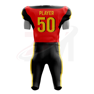 เสื้อฟุตบอลสีแดงดำเหลือง หมายเลข 50 สำหรับผู้ชาย ผ้าโพลีเอสเตอร์ ระบายอากาศได้ดี ไซส์ผู้ใหญ่ ดีไซน์คอวี - Product Image 2