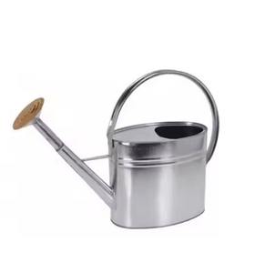 Arrosoir en métal finition argentée pour la maison et le jardin, arrosoir en métal, arrosoir en acier inoxydable - Product Image 1