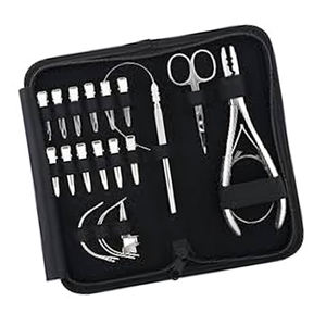 Kit professionnel de micro-extension capillaire pour salon, avec perles micro-anneaux en acier inoxydable étanches, pinces et outils d'installation et de retrait - Product Image 1