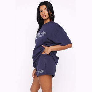 Ensemble T-shirt et short 2 pièces tendance pour femme, personnalisé, décontracté et streetwear, pour filles - Product Image 2