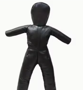 Dummy de boxe en similicuir noir avec rembourrage en éponge, équipement d'entraînement durable pour adultes, lutte professionnelle, grappling - Product Image 5