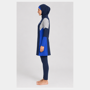 Women's Modest 4-Piece Burkini Set Custom Made Casual Stylish Design Full Coverage <b>Muslim</b> <b>Swimwear</b> Eco-Friendly Breathable Long - Product Image 4
