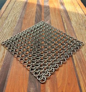Customizable Stainless Steel Metal Chainmail Scrubber For Cleaning <b>Cast</b> Iron Skillet Without Damaging Surface Strong - Product Image 6