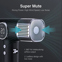 Sèche-cheveux électrique professionnel haute vitesse 110000 tr/min 1800W à moteur DC sans balais ionique avec diffuseur, idéal pour salon, hôtel et usage domestique