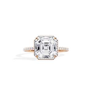 Women's Cushion Cut Diamond Engagement Ring Plated Prong Setting floral Style - Product Image 4
